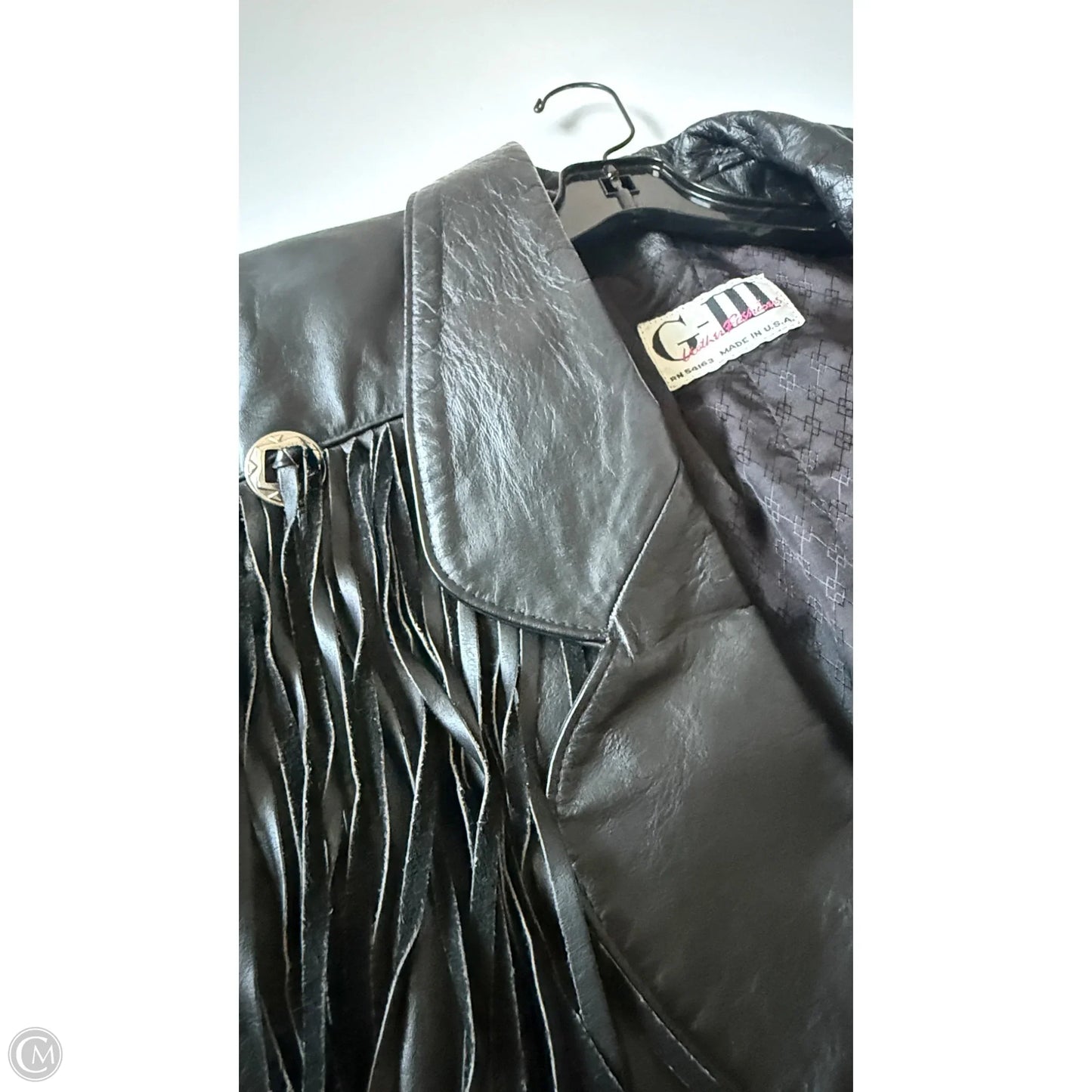 Jacket Leather By G Iii In Black, Size: M