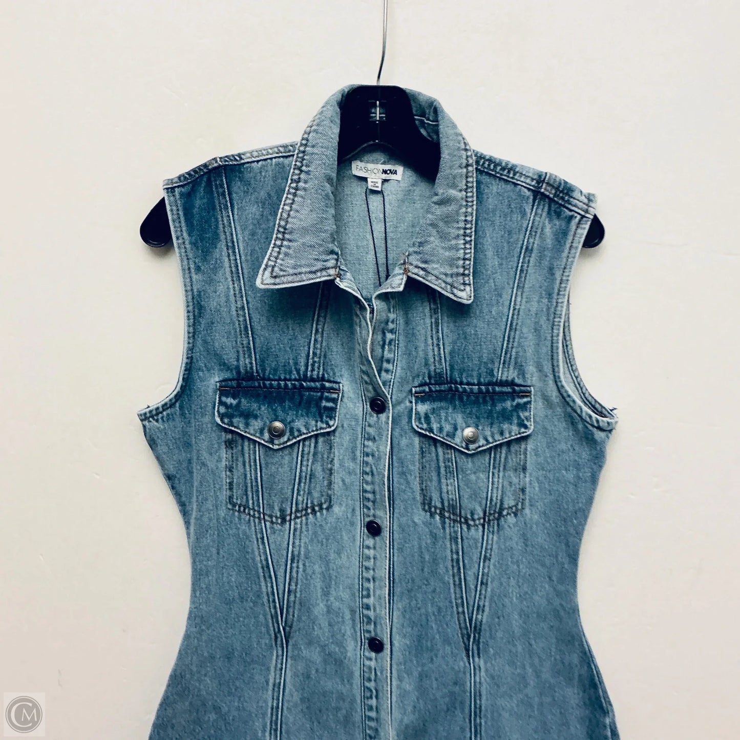 Dress Casual Maxi By Fashion Nova In Blue Denim, Size: M