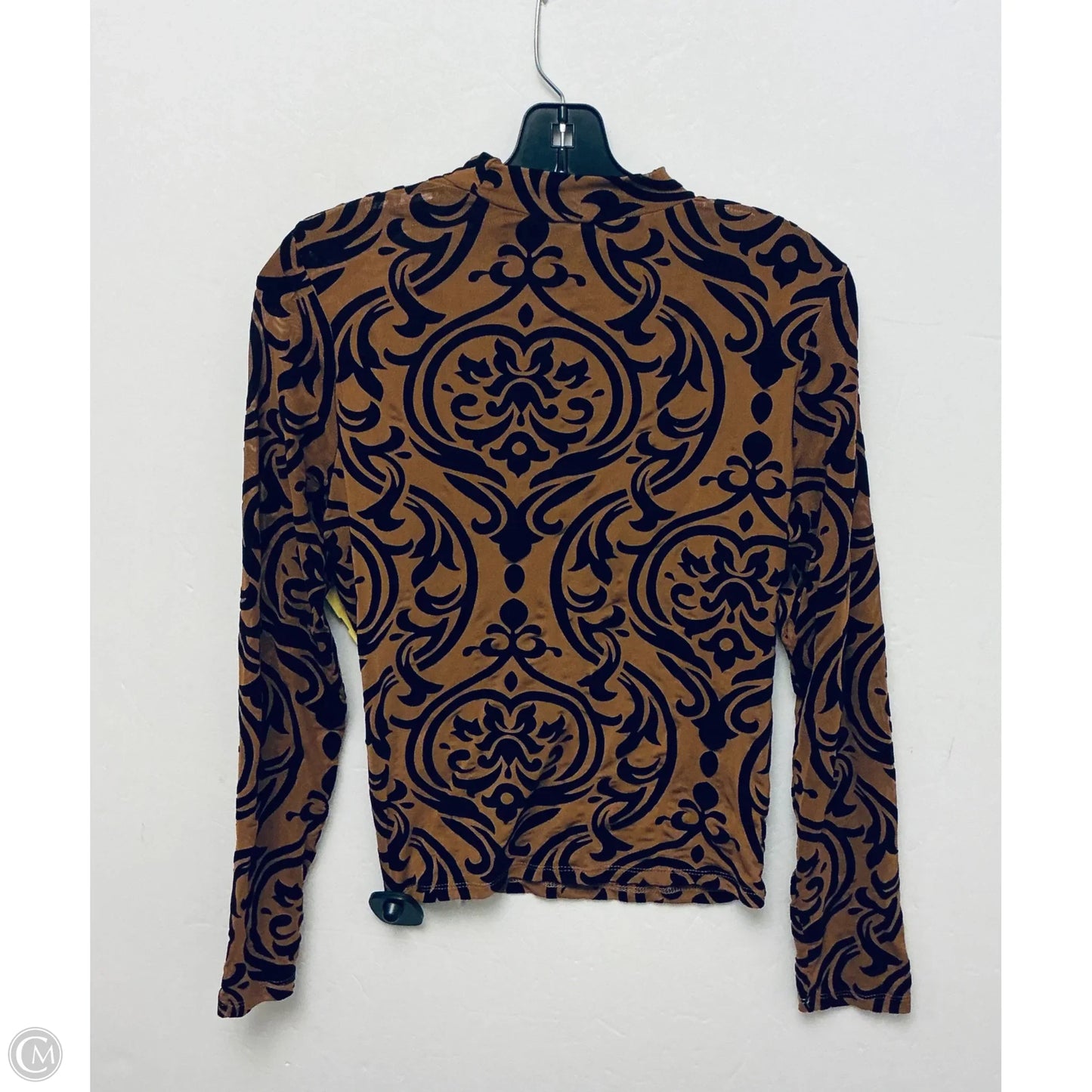 Top Long Sleeve Basic By Shein In Black & Brown, Size: L