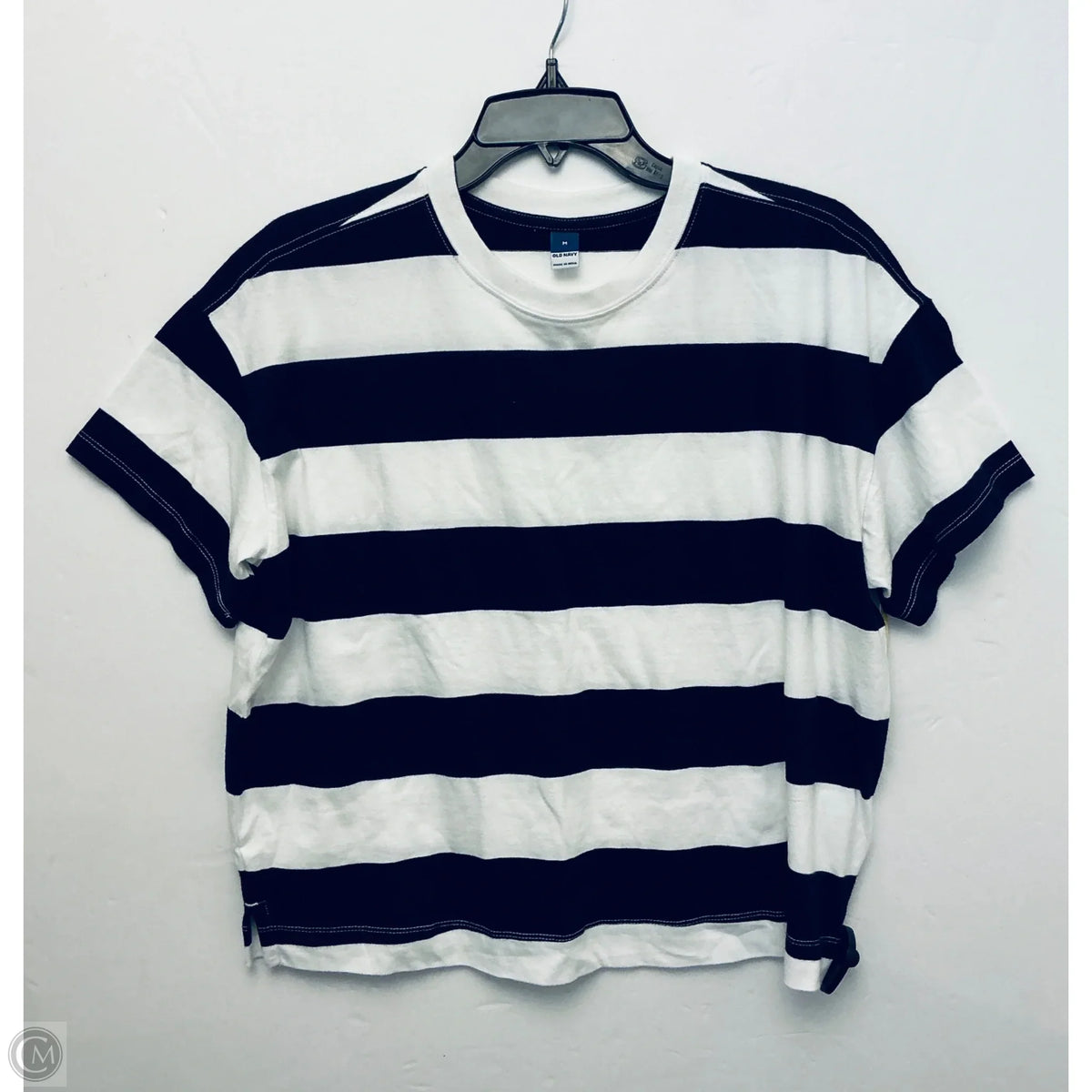 Top Short Sleeve By Old Navy In Striped Pattern, Size: M