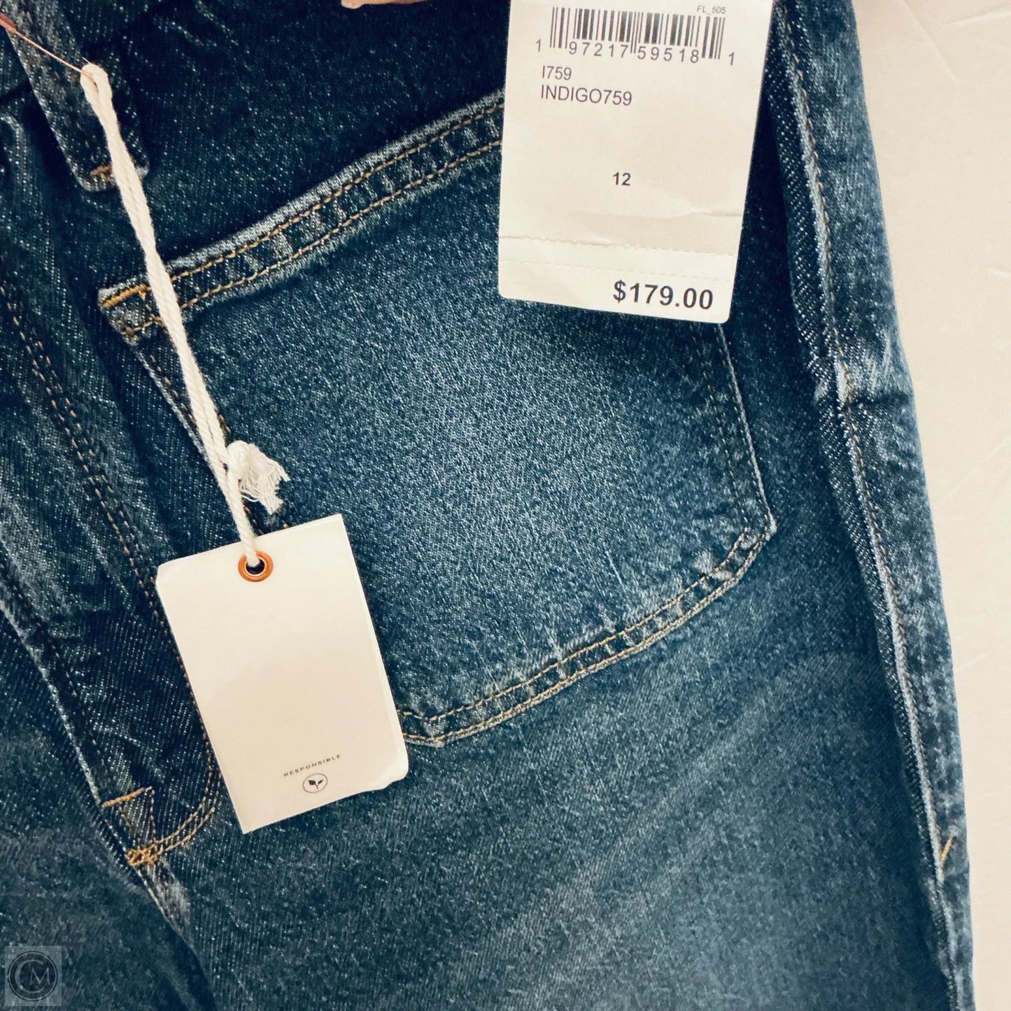 Jeans Wide Leg By Good American In Blue Denim, Size: 12