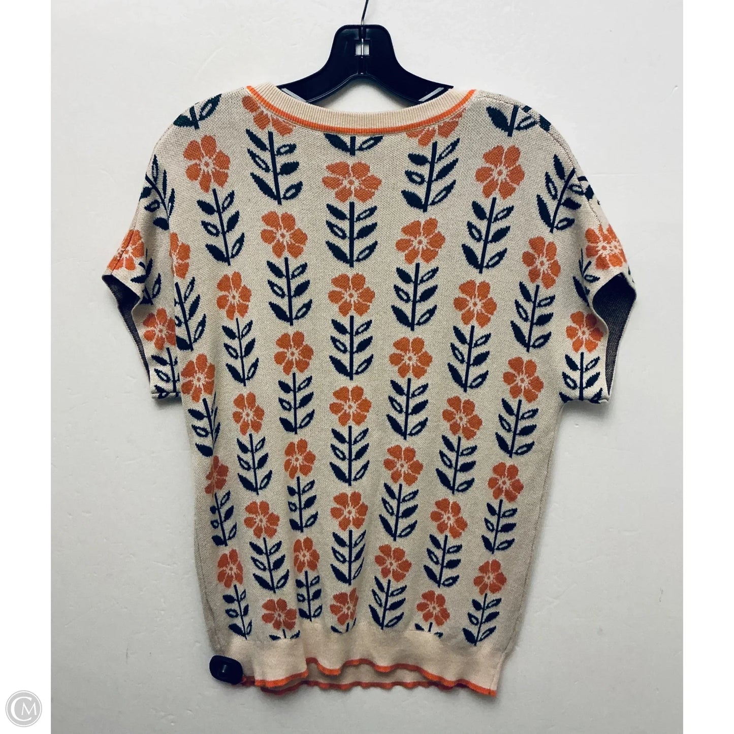 Sweater Short Sleeve By Clothes Mentor In Floral Print, Size: L
