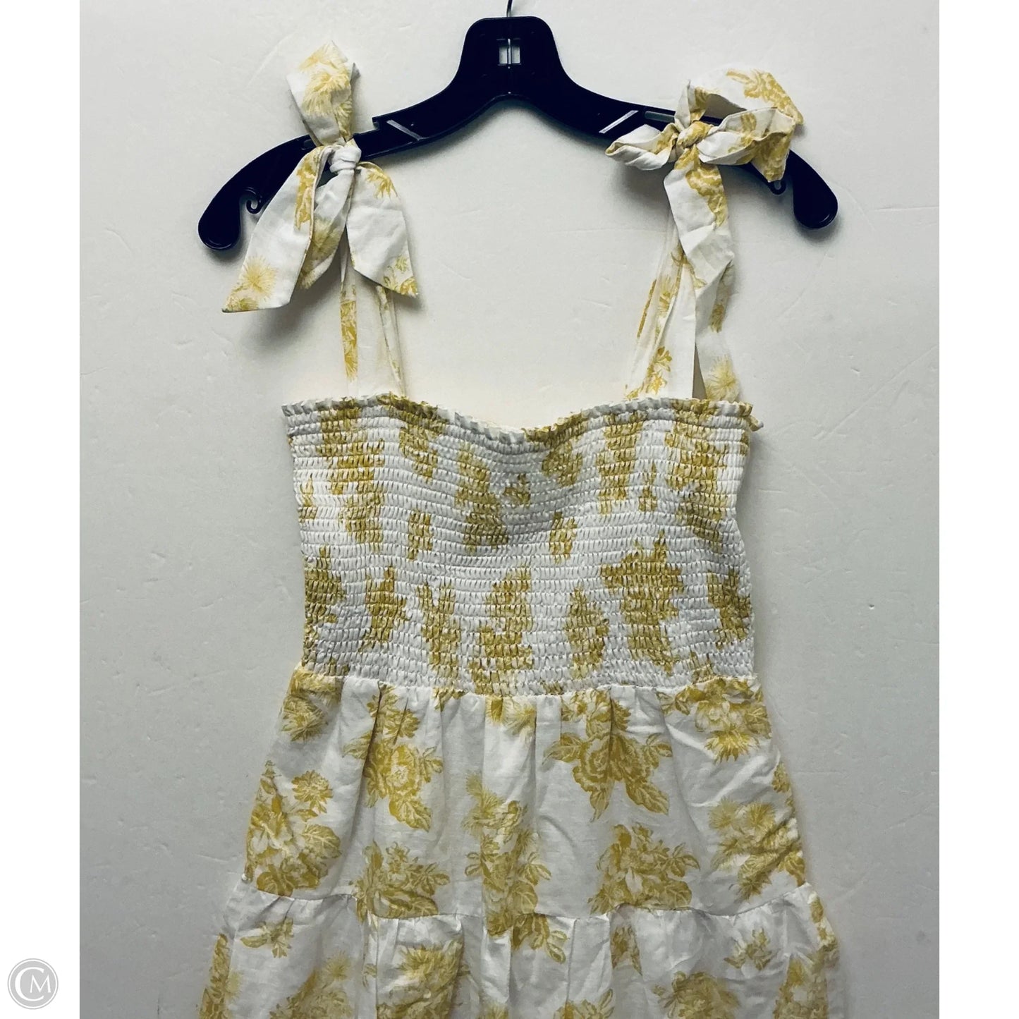 Dress Casual Short By Chelsea And Violet In White & Yellow, Size: S
