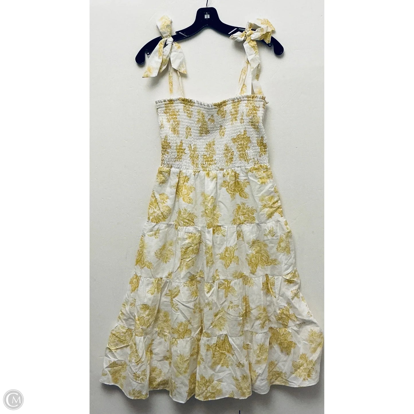 Dress Casual Short By Chelsea And Violet In White & Yellow, Size: S
