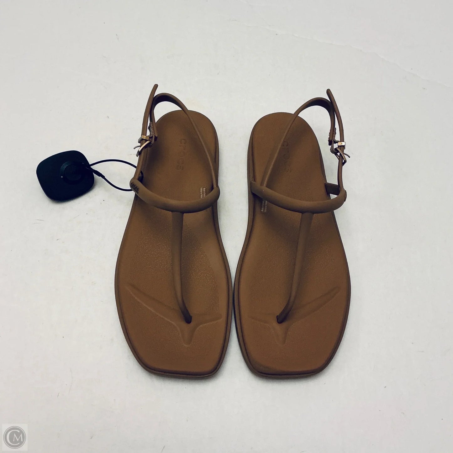 Sandals Flip Flops By Crocs In Brown, Size: 8