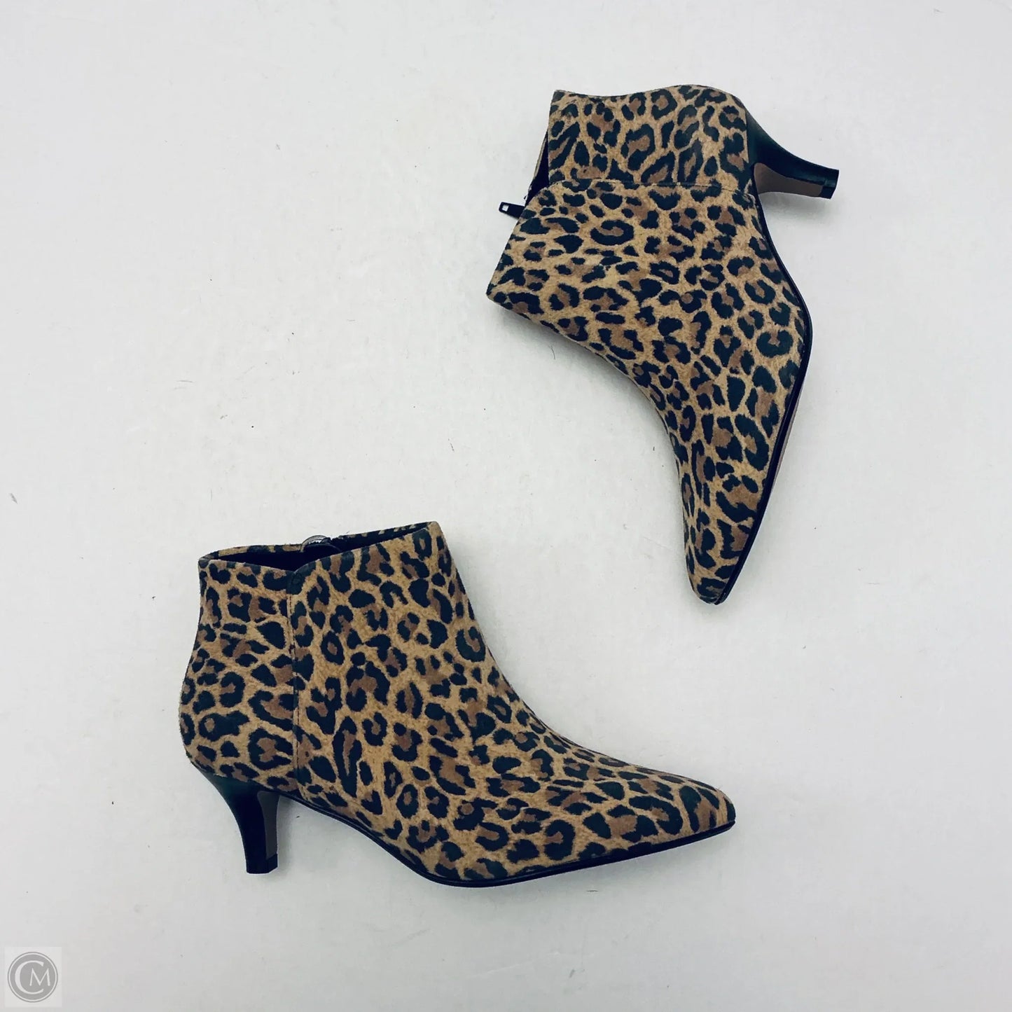 Boots Ankle Heels By Clarks In Animal Print, Size: 5.5