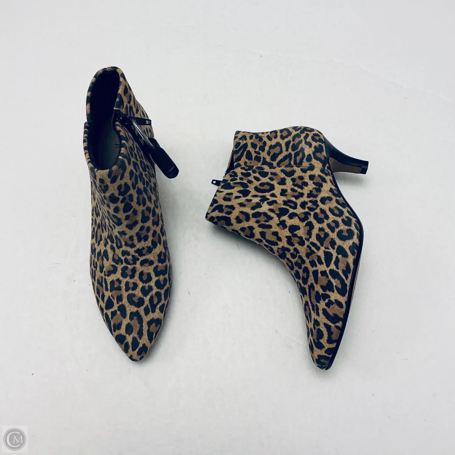 Boots Ankle Heels By Clarks In Animal Print, Size: 5.5