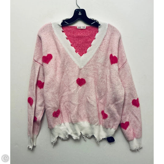 Sweater By Main Strip In Pink, Size: L