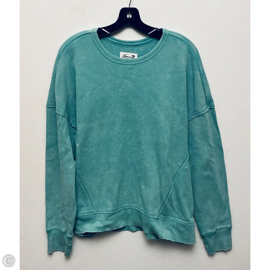 Sweatshirt Crewneck By Seven 7 In Green, Size: Xxl
