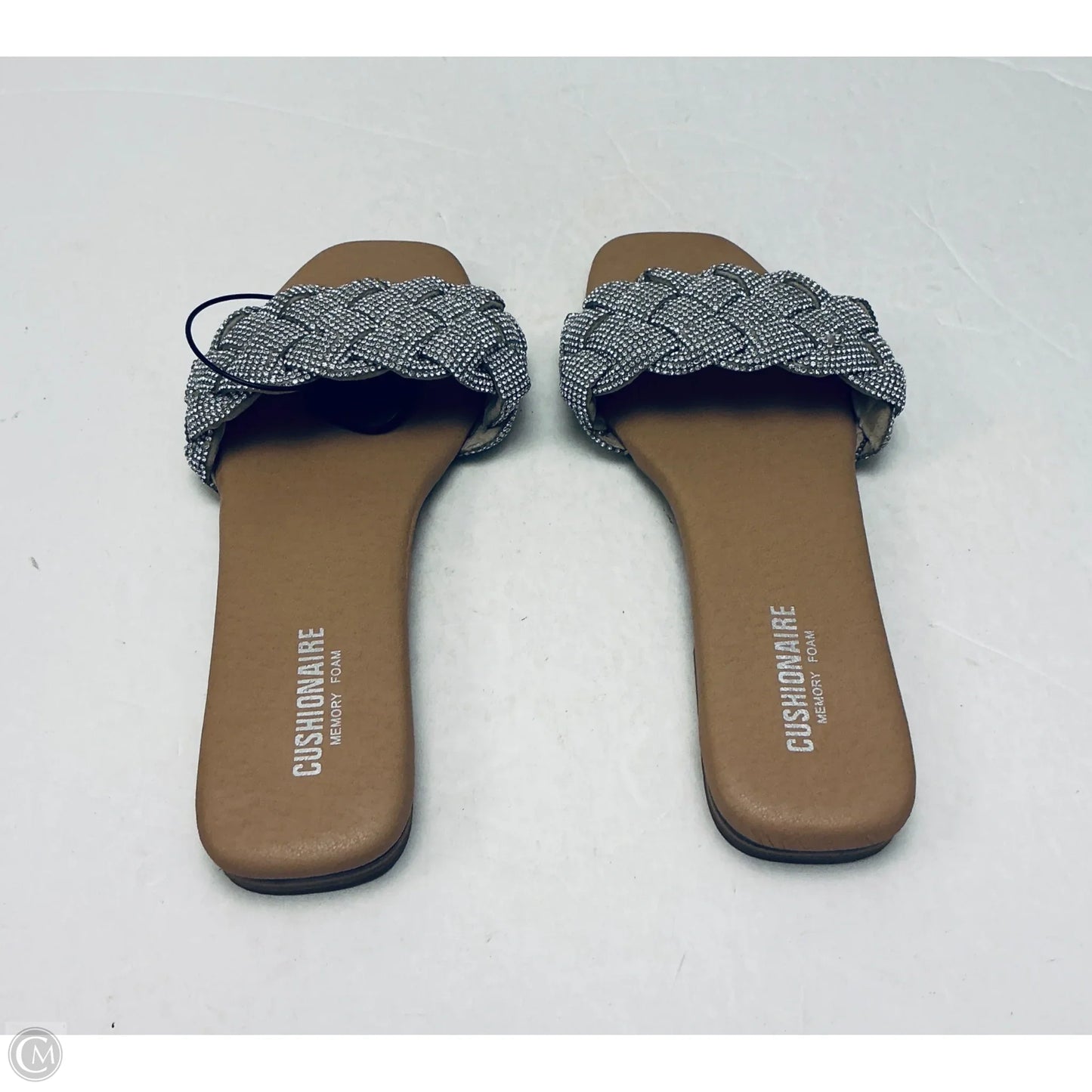 Sandals Flats By Cushionaire In Silver, Size: 9