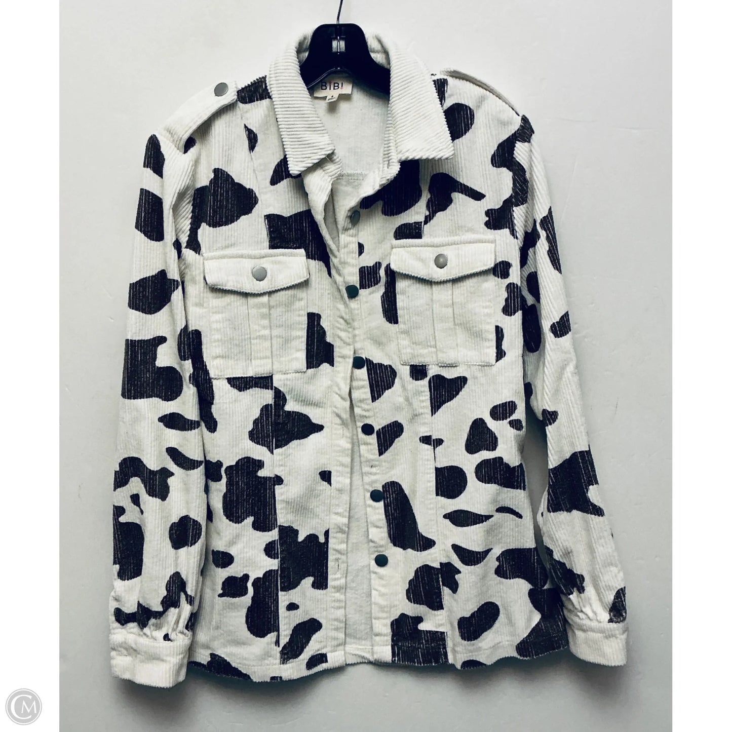 Jacket Shirt By Bibi In Cream & Tan, Size: S