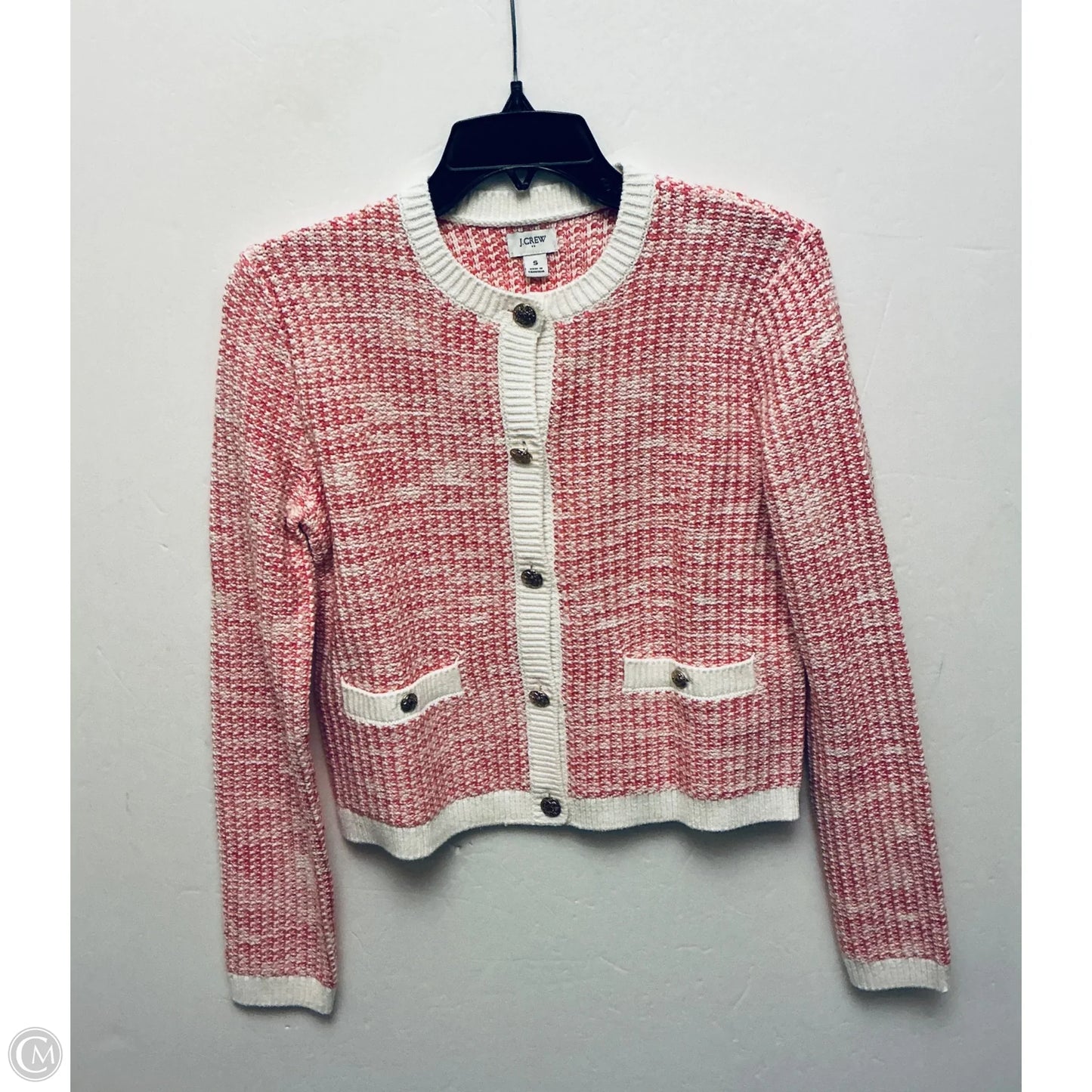 Sweater By J. Crew In Pink & White, Size: S
