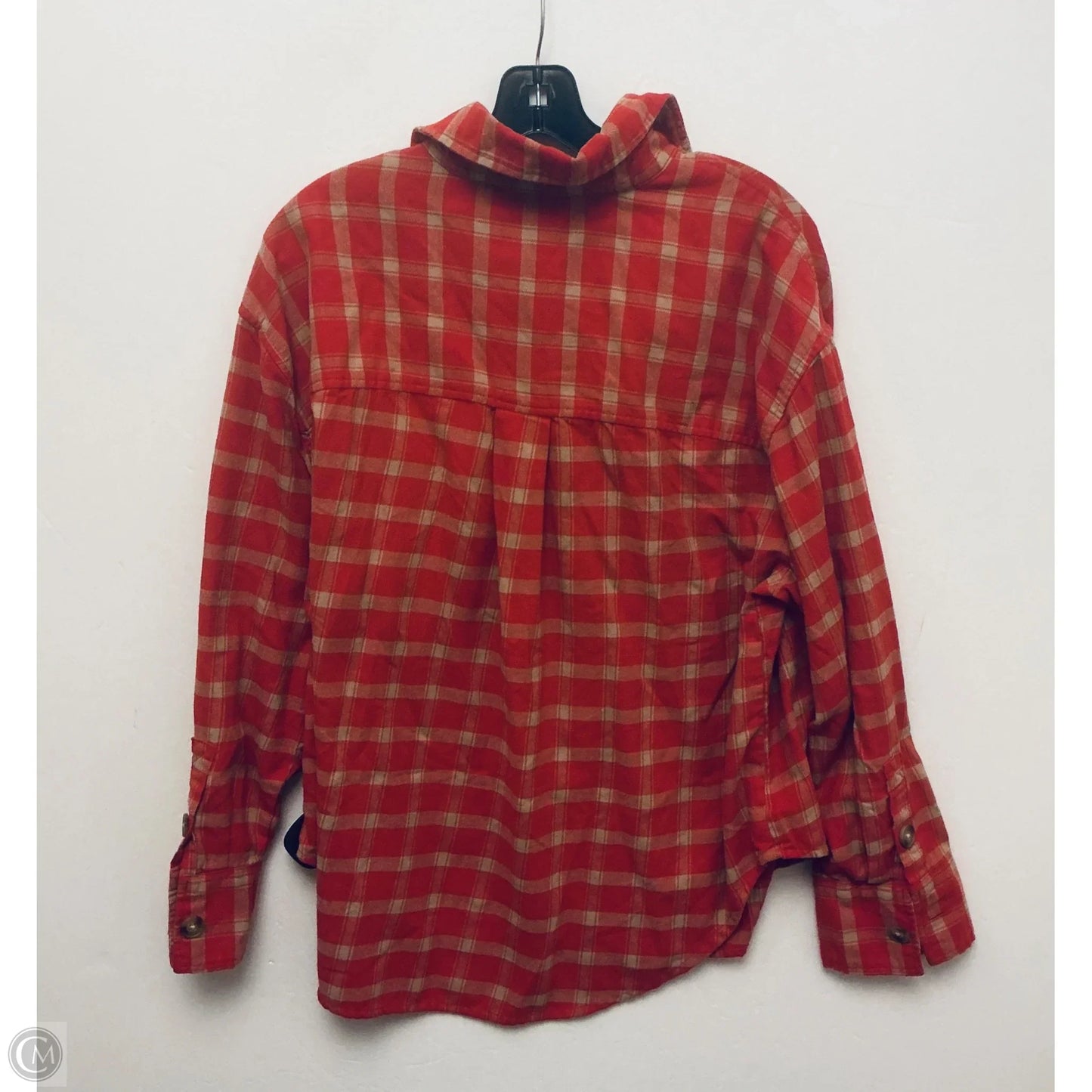 Top Long Sleeve By American Eagle In Checkered Pattern, Size: M