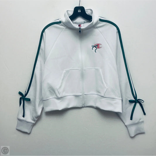 Athletic Jacket By Champion In White, Size: M