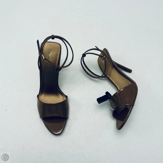 Shoes Heels Stiletto By Zara In Brown & Gold, Size: 9