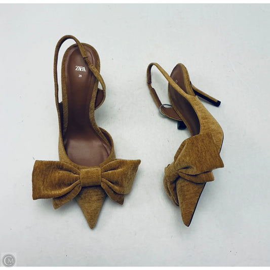 Shoes Heels Stiletto By Zara In Brown & Gold, Size: 9