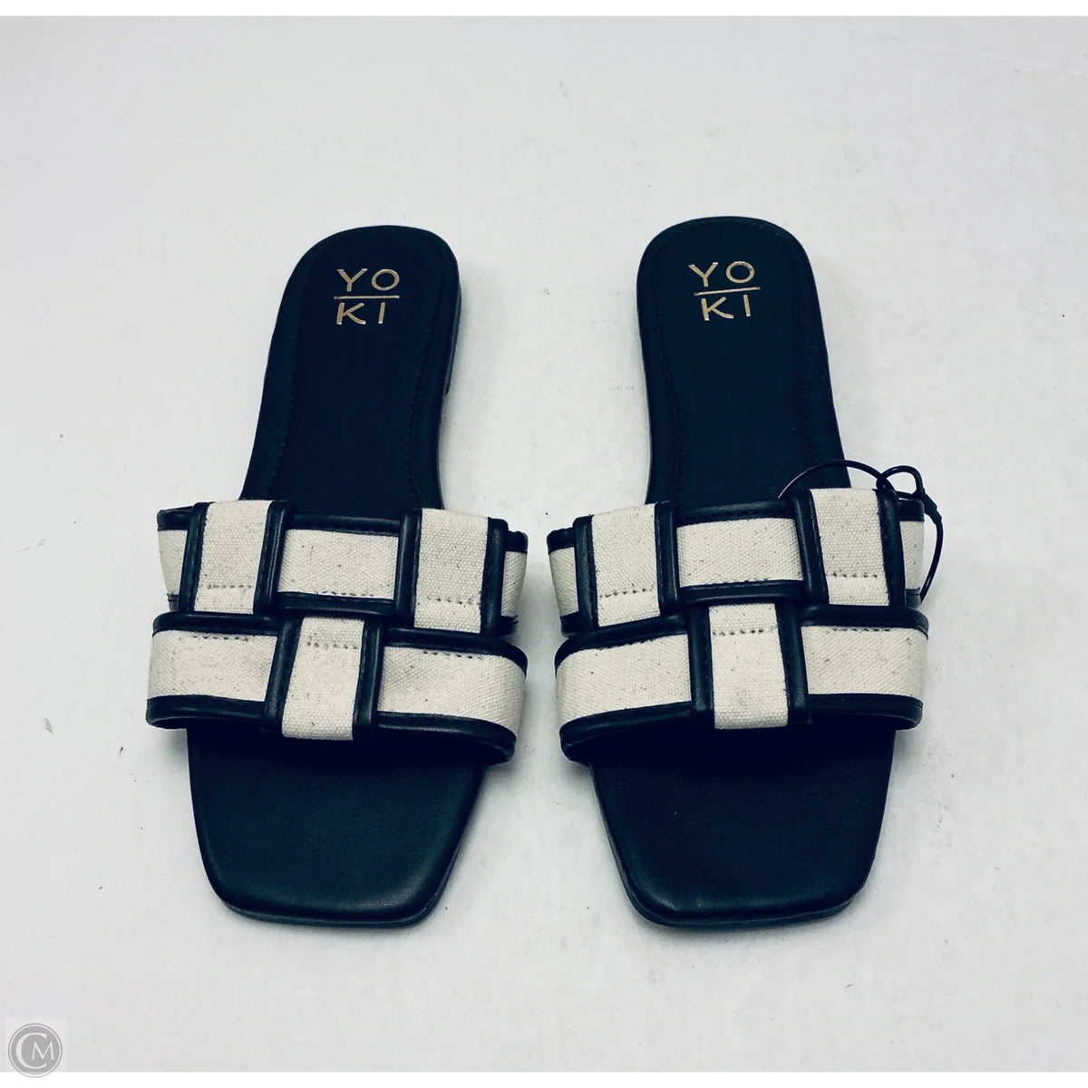 Sandals Flats By Yoki In Checkered Pattern, Size: 8
