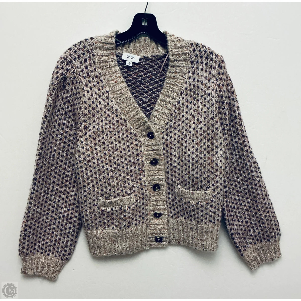 Sweater By Cece In Purple & Tan, Size: M