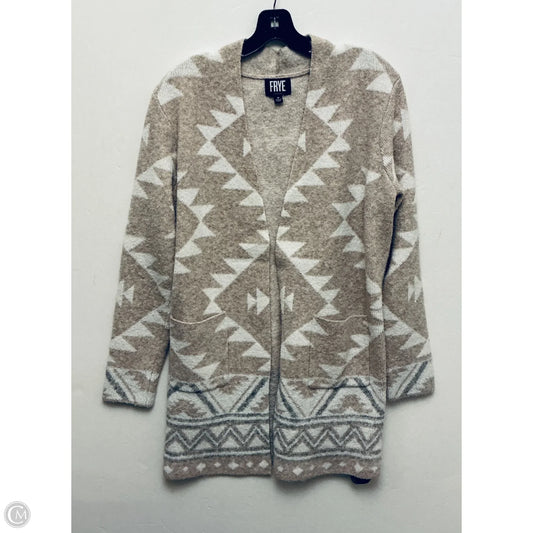 Sweater Cardigan Designer By Frye In Tan, Size: M