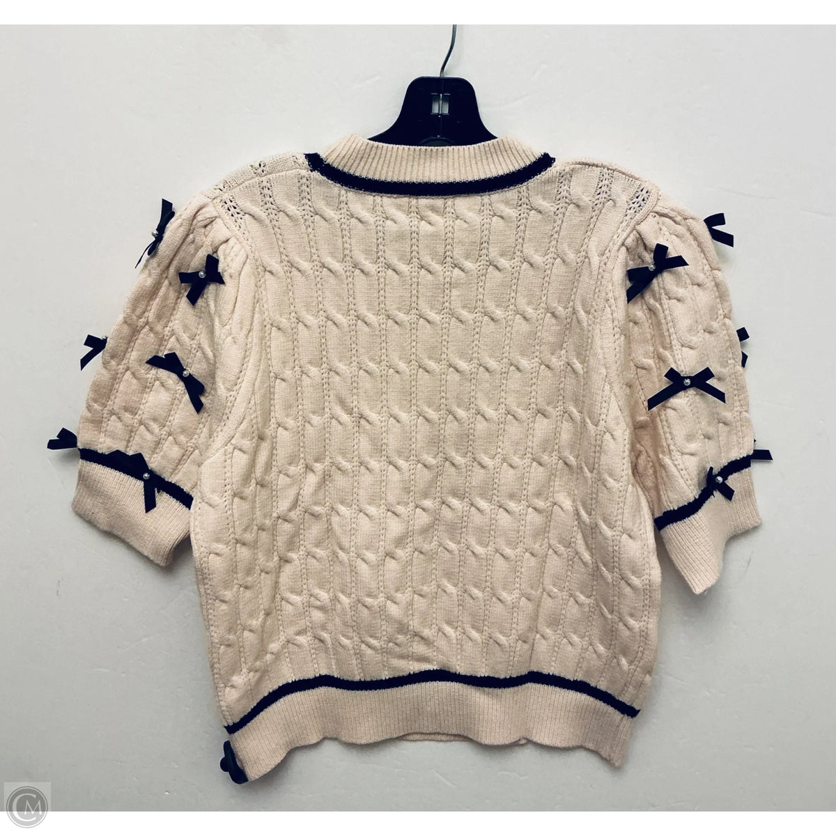 Sweater Short Sleeve By Thml In Cream, Size: L