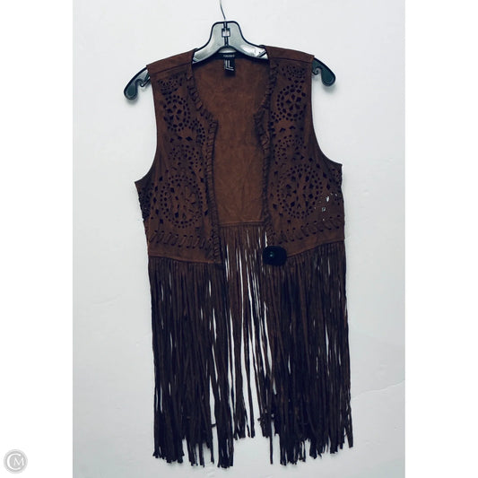 Vest Other By Forever 21 In Brown, Size: M