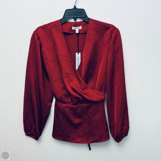 Top Long Sleeve By Prologue In Maroon, Size: S