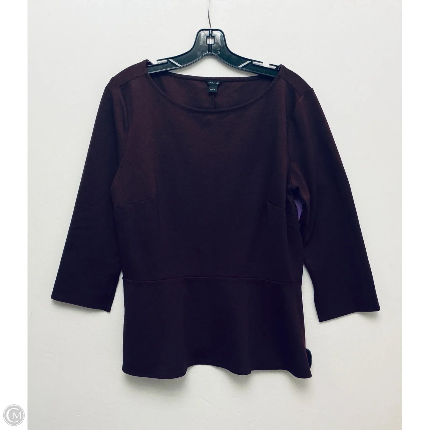 Top Long Sleeve By Ann Taylor In Maroon, Size: L