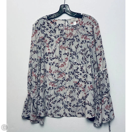 Top Long Sleeve By Loft In White, Size: L