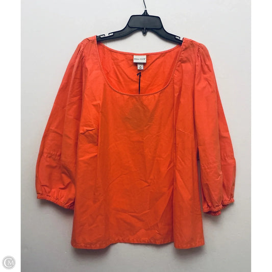 Top Long Sleeve By Ava & Viv In Coral, Size: 1x