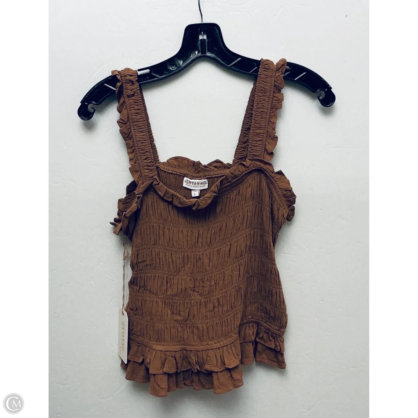 Top Sleeveless By Shyanne In Brown, Size: L