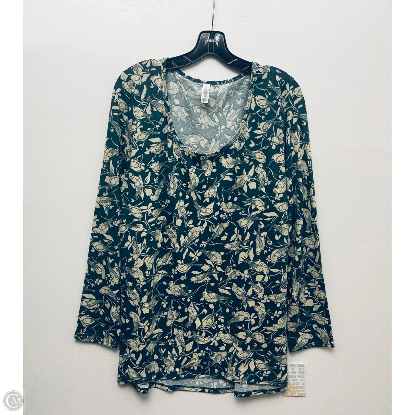 Top Long Sleeve By Lularoe In Green, Size: 3x