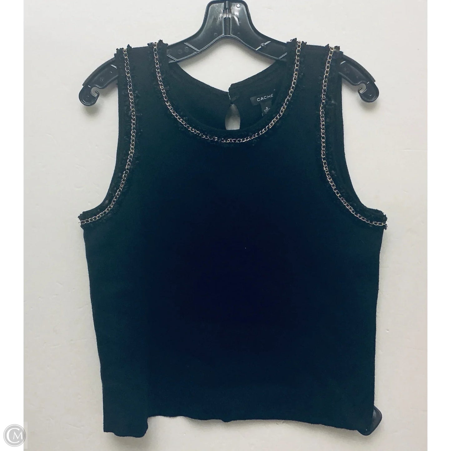 Top Sleeveless By Cache In Black, Size: S