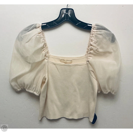 Top Short Sleeve By Clothes Mentor In Tan, Size: M