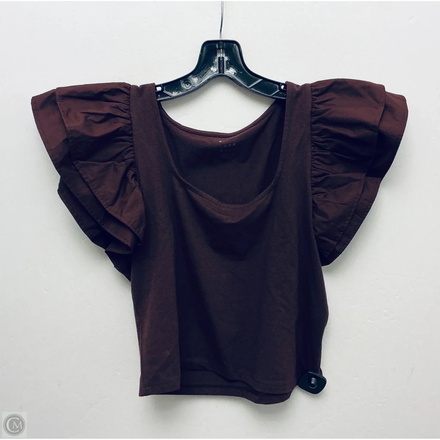 Top Short Sleeve By A New Day In Brown, Size: M