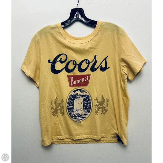 Top Short Sleeve Basic By Clothes Mentor In Yellow, Size: L