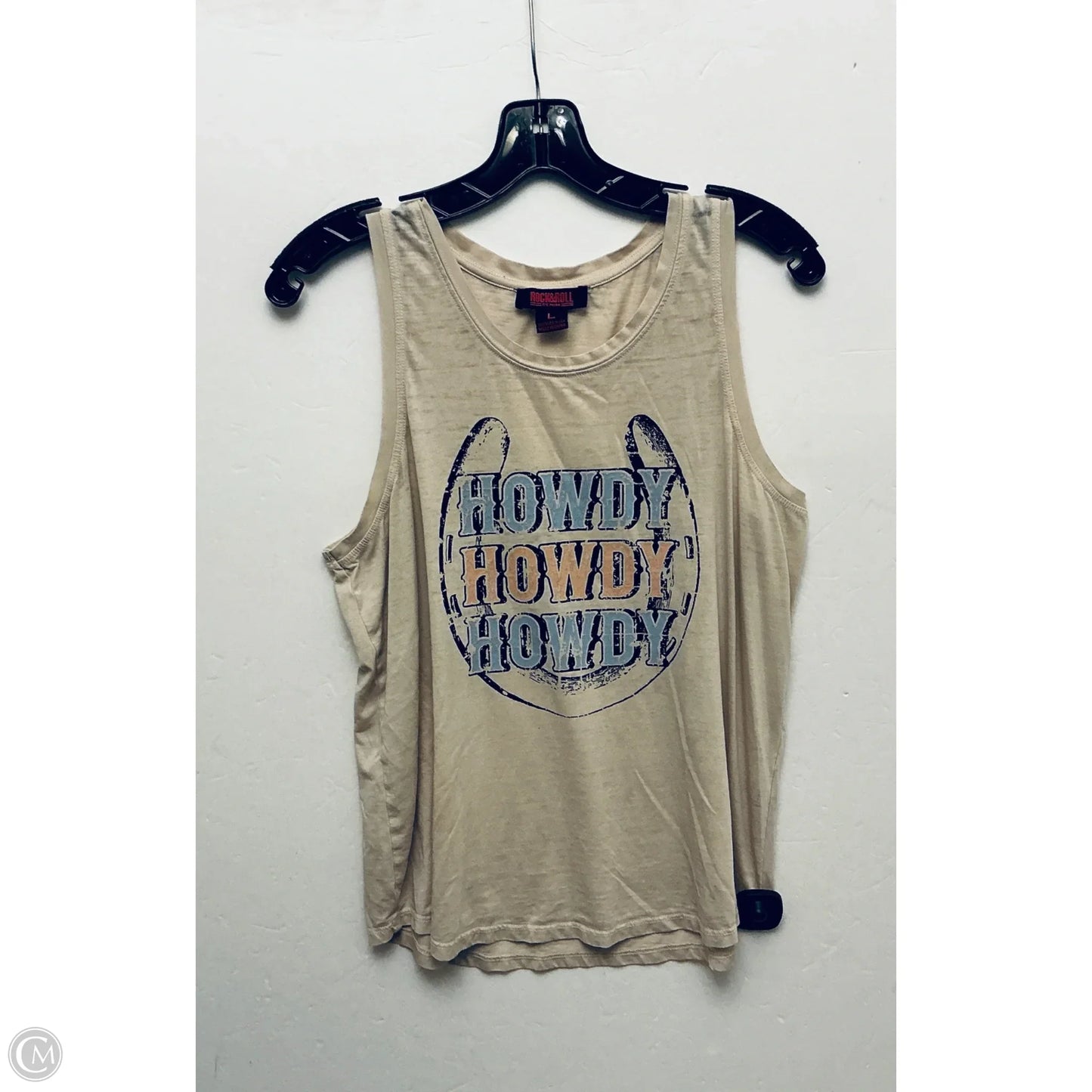 Top Sleeveless By Rock & Roll In Tan, Size: L