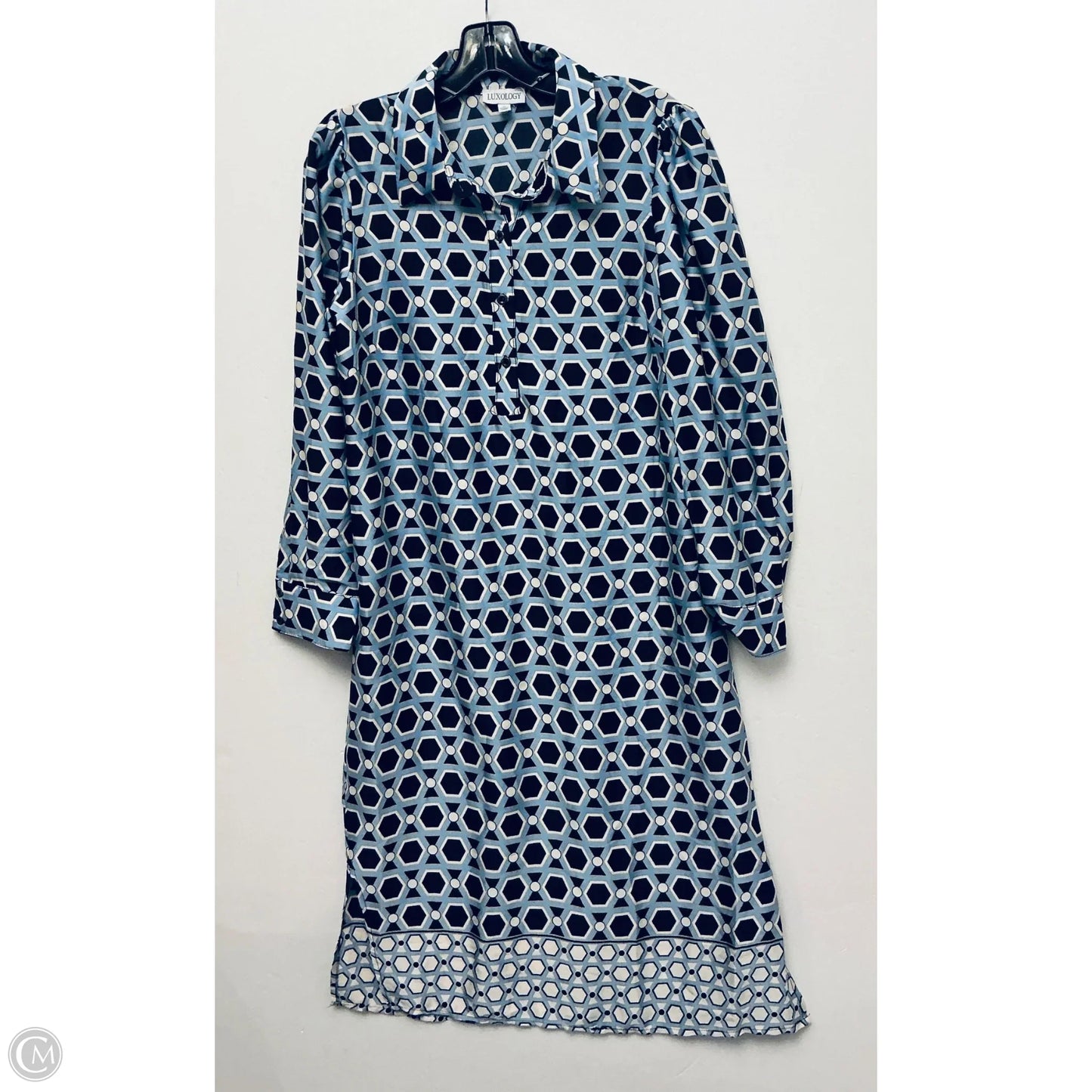 Dress Casual Midi By Luxology In Blue, Size: M