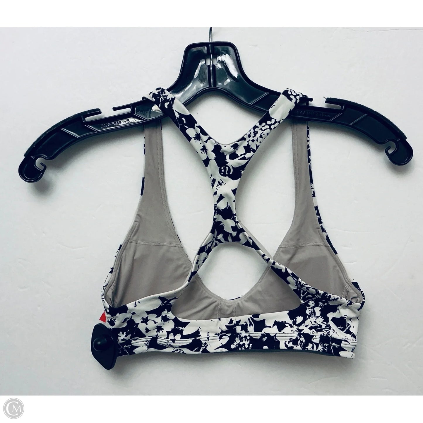 Athletic Bra By Lululemon In Black & Cream, Size: Xs