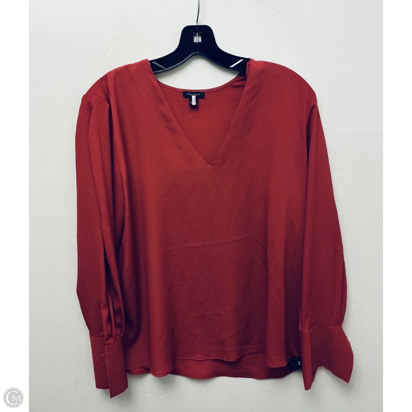 Top Long Sleeve By Ann Taylor In Red, Size: M
