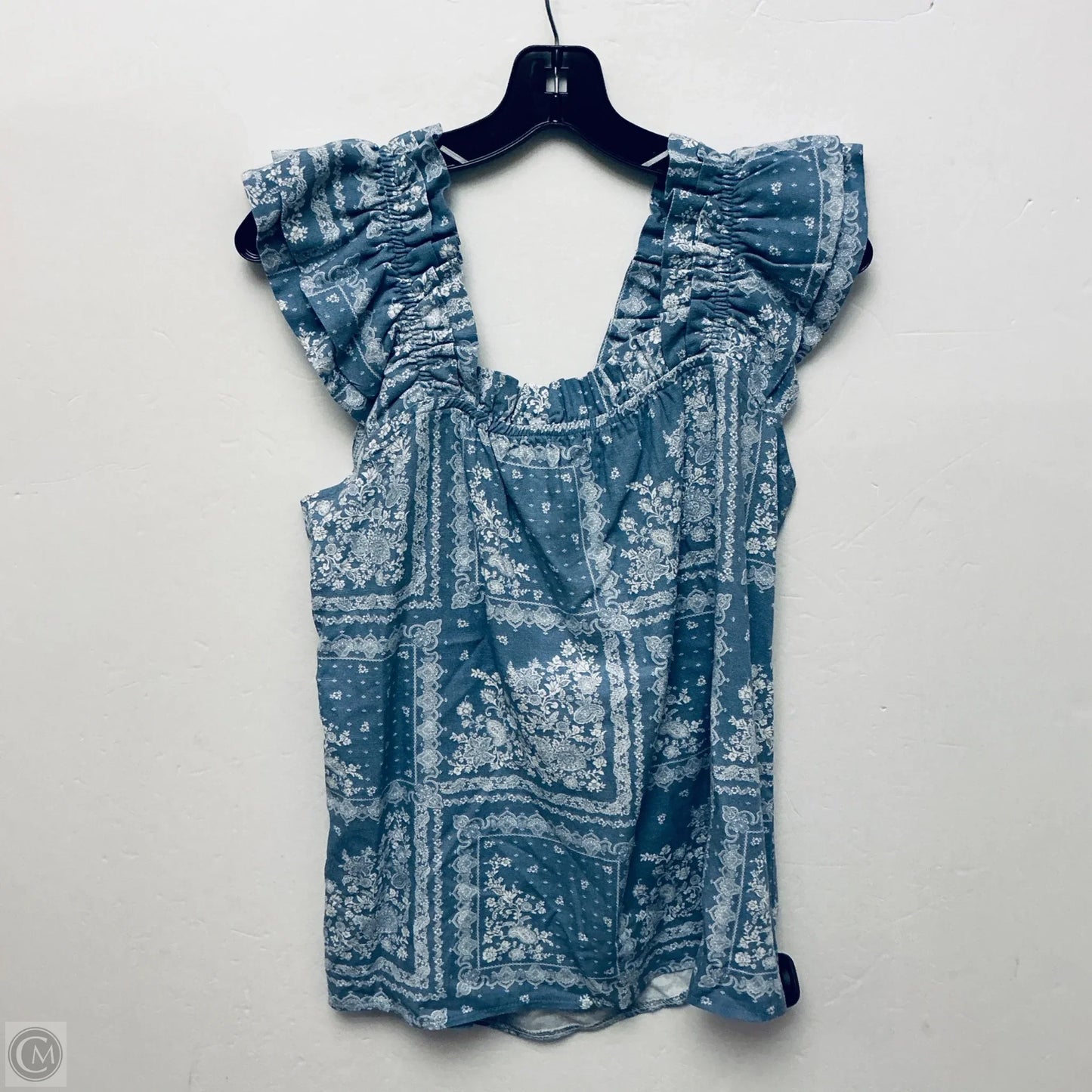 Top Sleeveless By Andthewhy In Blue, Size: M