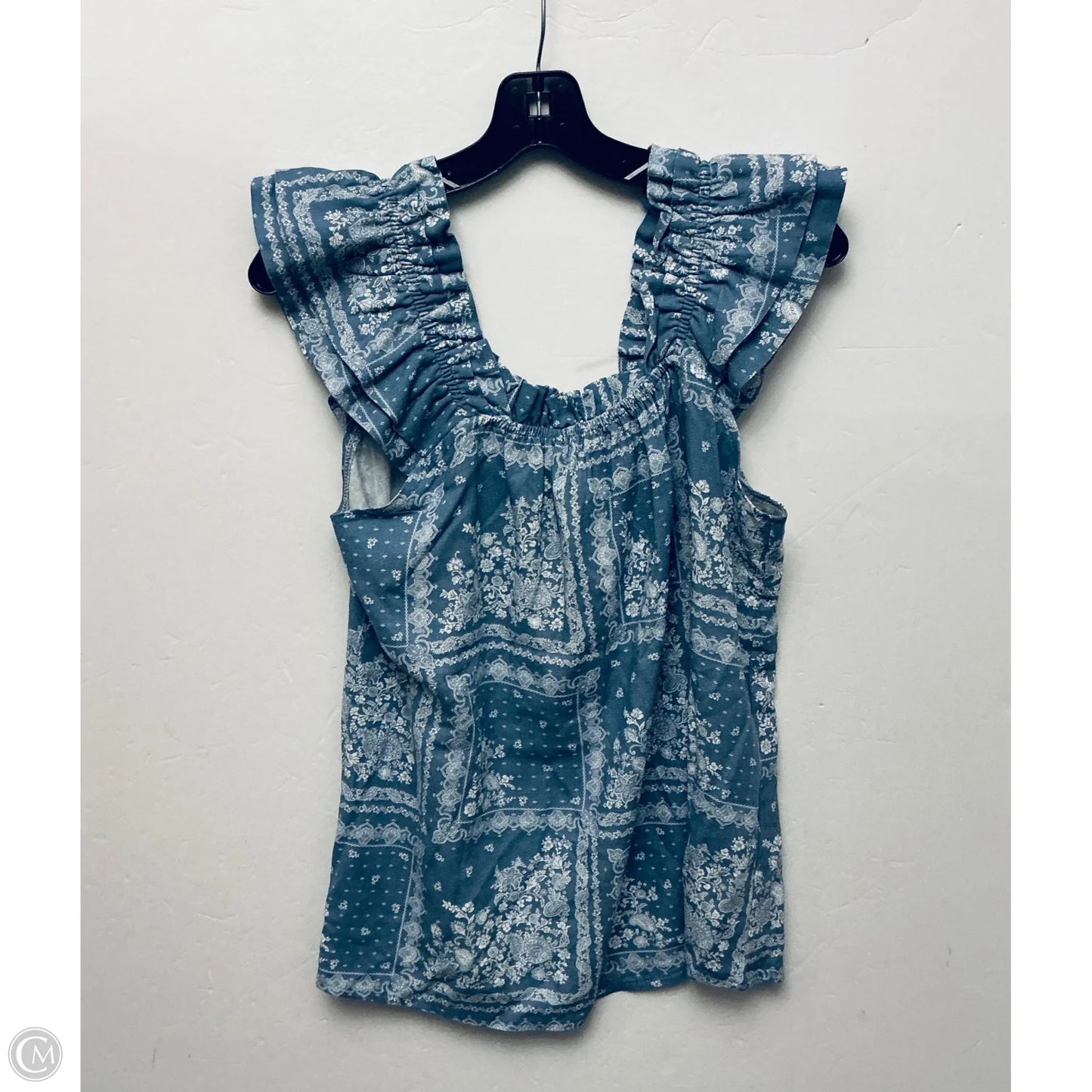 Top Sleeveless By Andthewhy In Blue, Size: M