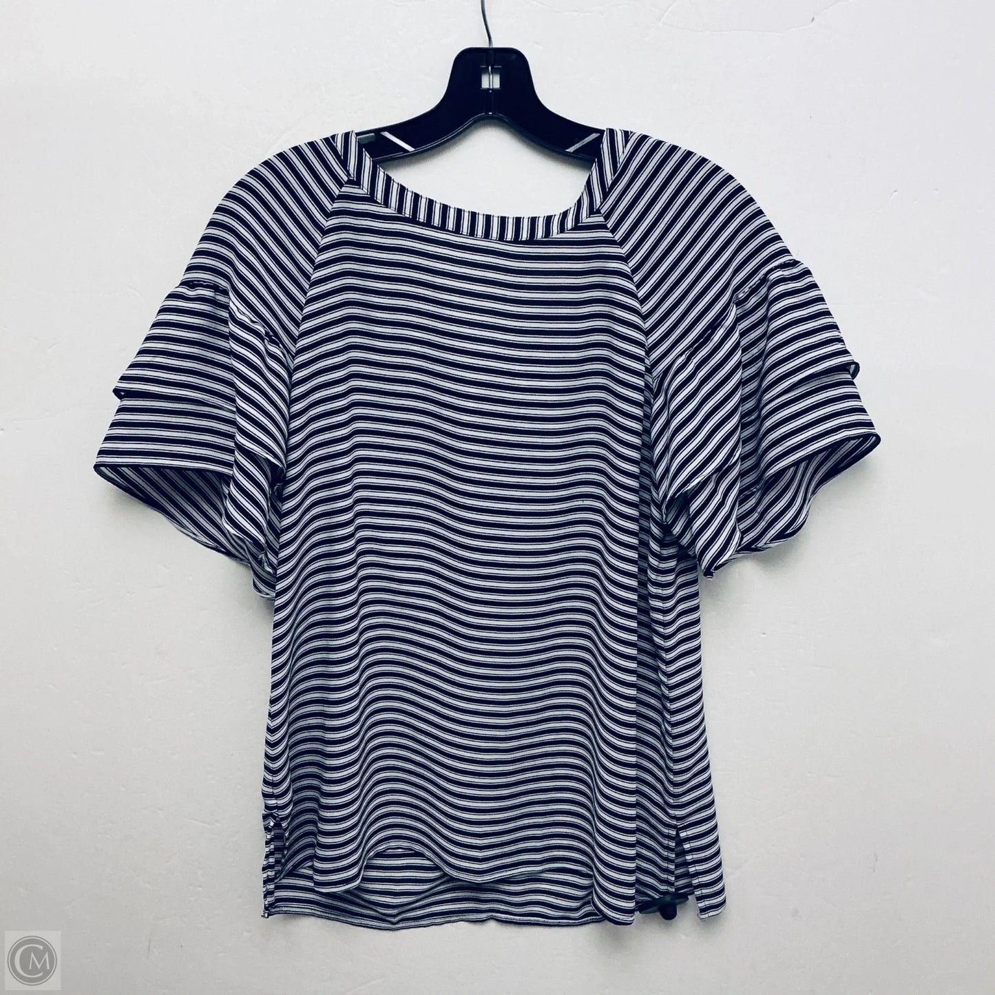 Top Short Sleeve By Loft In Navy, Size: S
