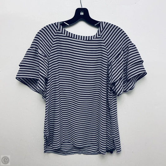 Top Short Sleeve By Loft In Navy, Size: S