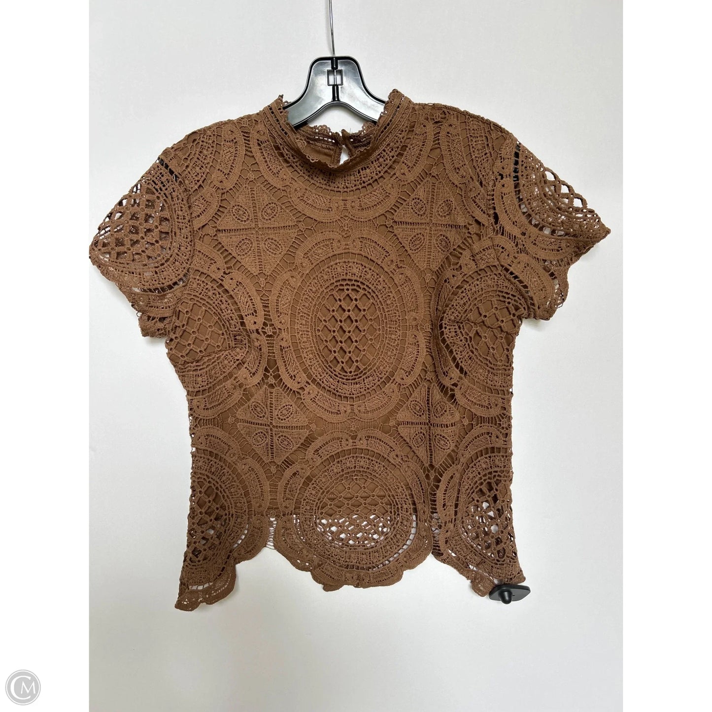 Top Short Sleeve By Ultra Pink In Brown, Size: M