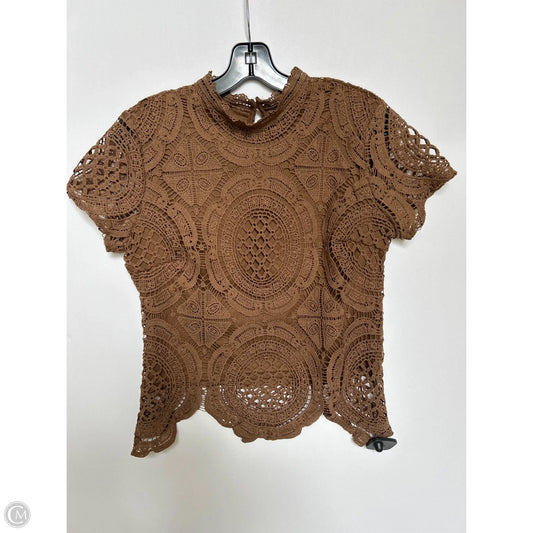 Top Short Sleeve By Ultra Pink In Brown, Size: M