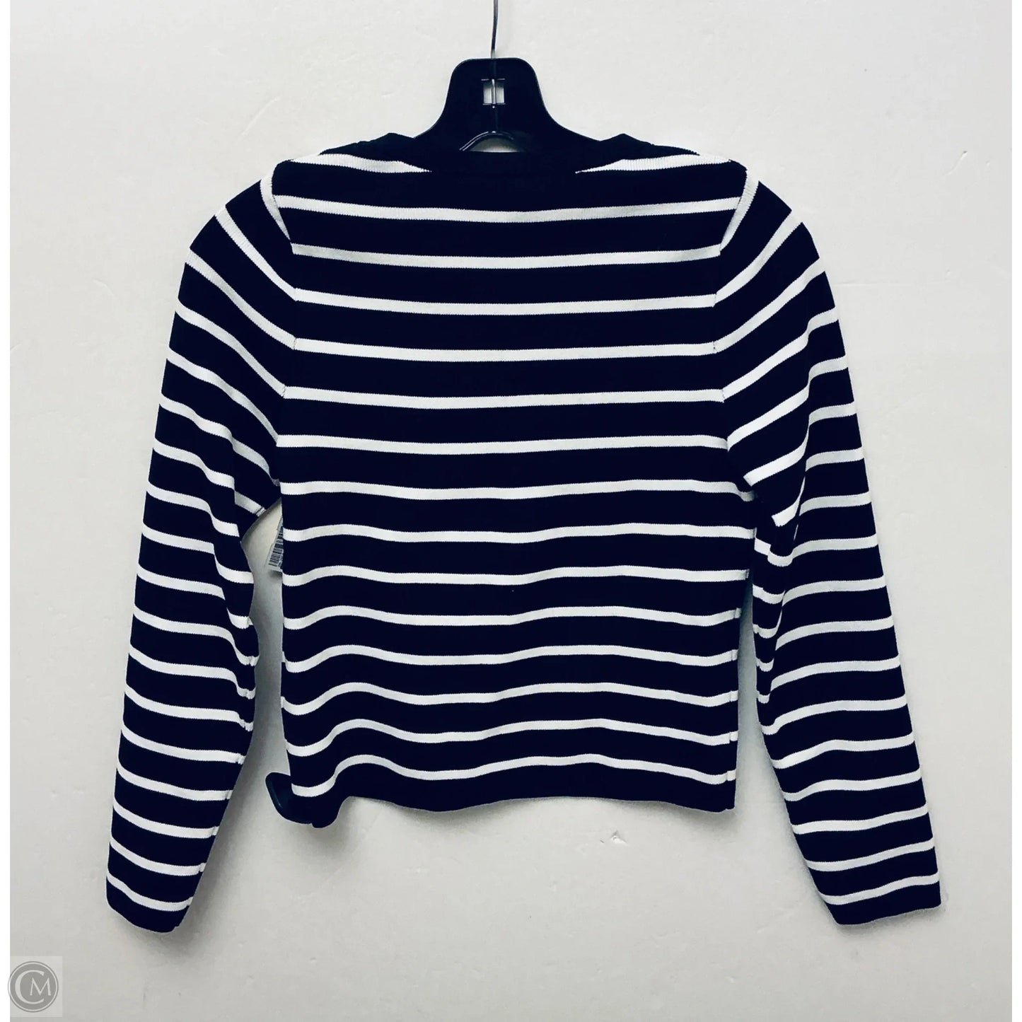 Top Long Sleeve By Happily Grey In Striped Pattern, Size: L