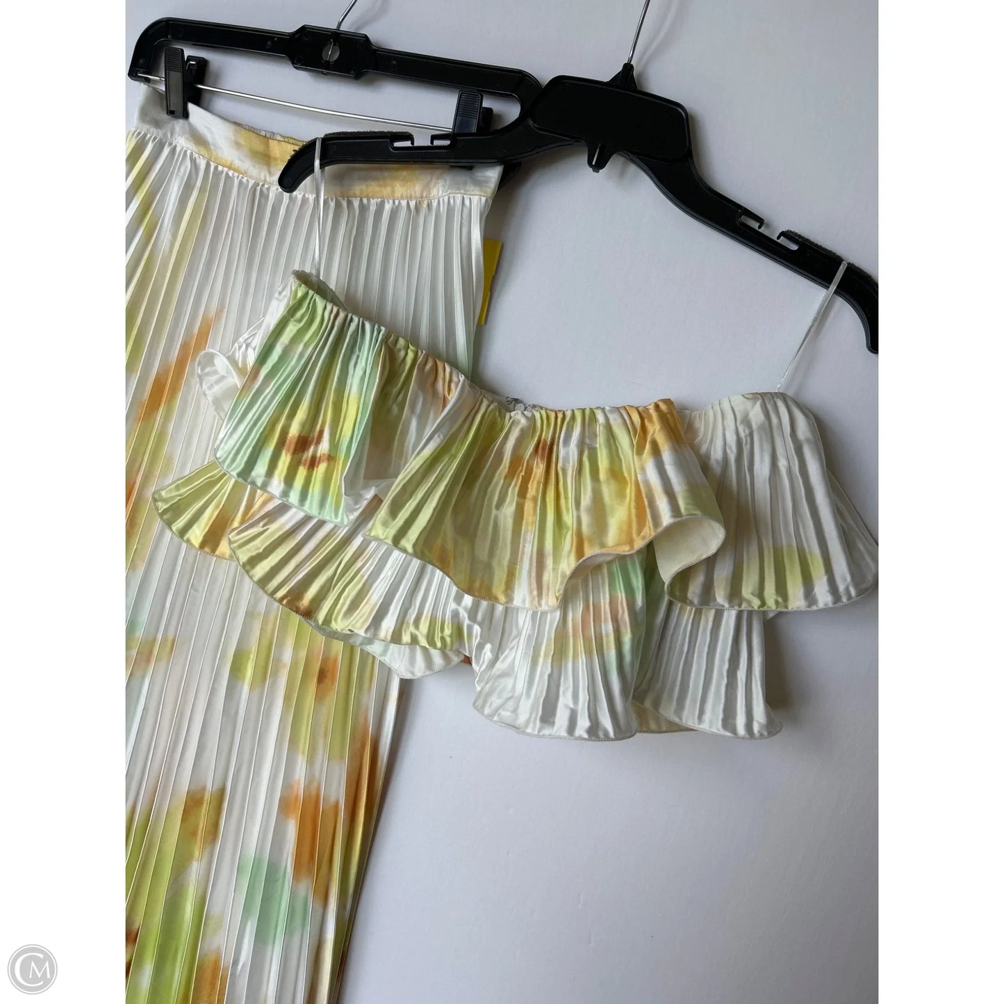 Skirt Set 2pc By Clothes Mentor In Green & White, Size: S
