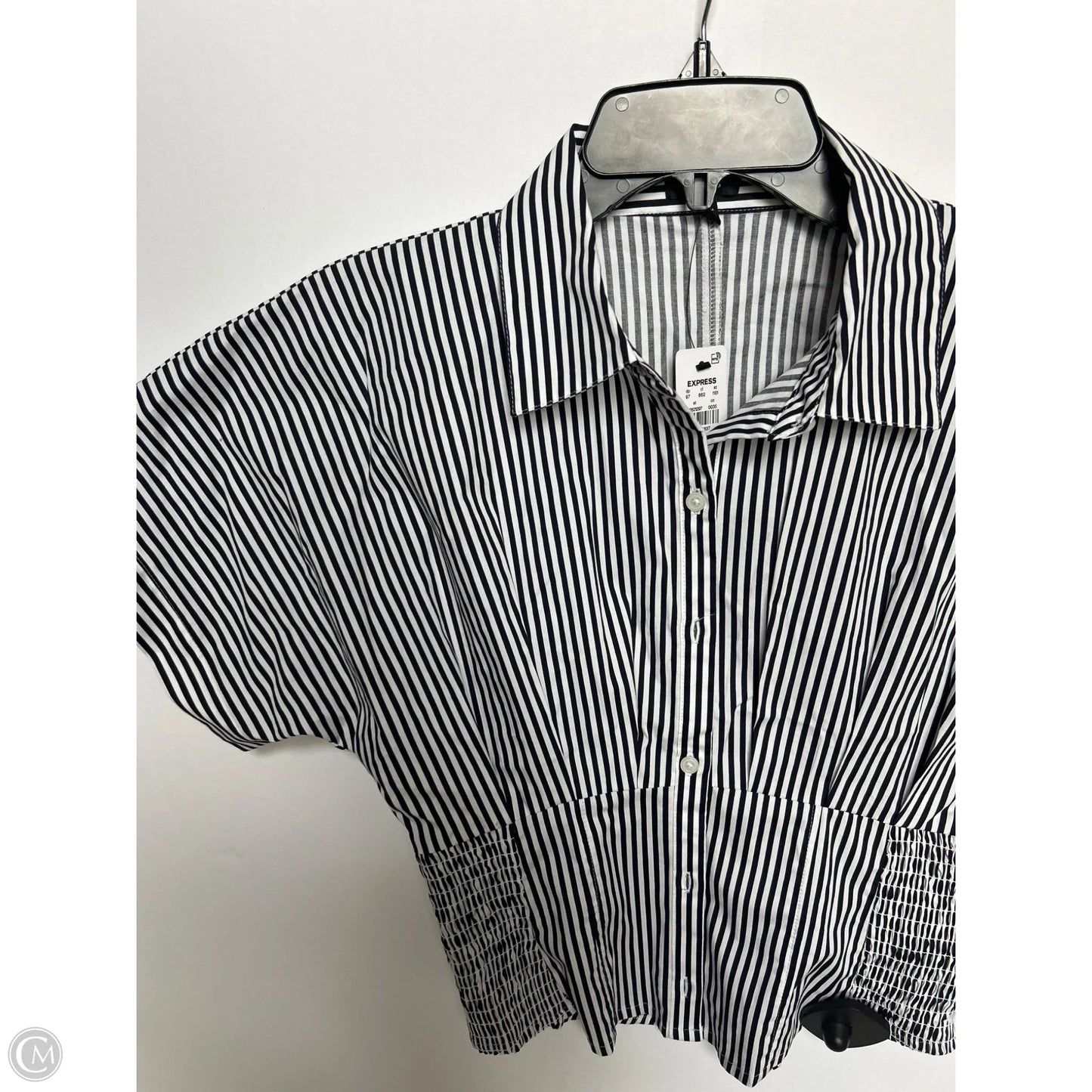 Top Short Sleeve By Express In Striped Pattern, Size: Xs