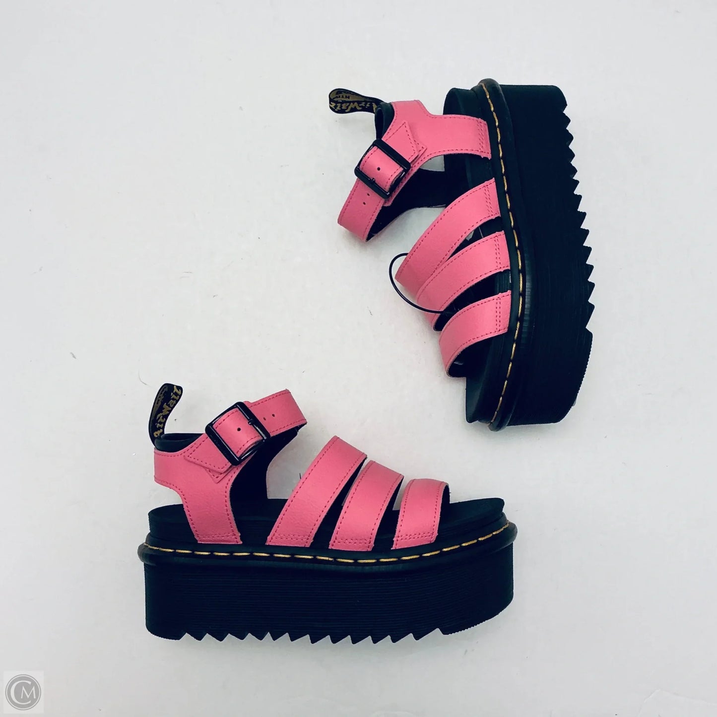 Shoes Heels Platform By Dr Martens In Pink, Size: 5