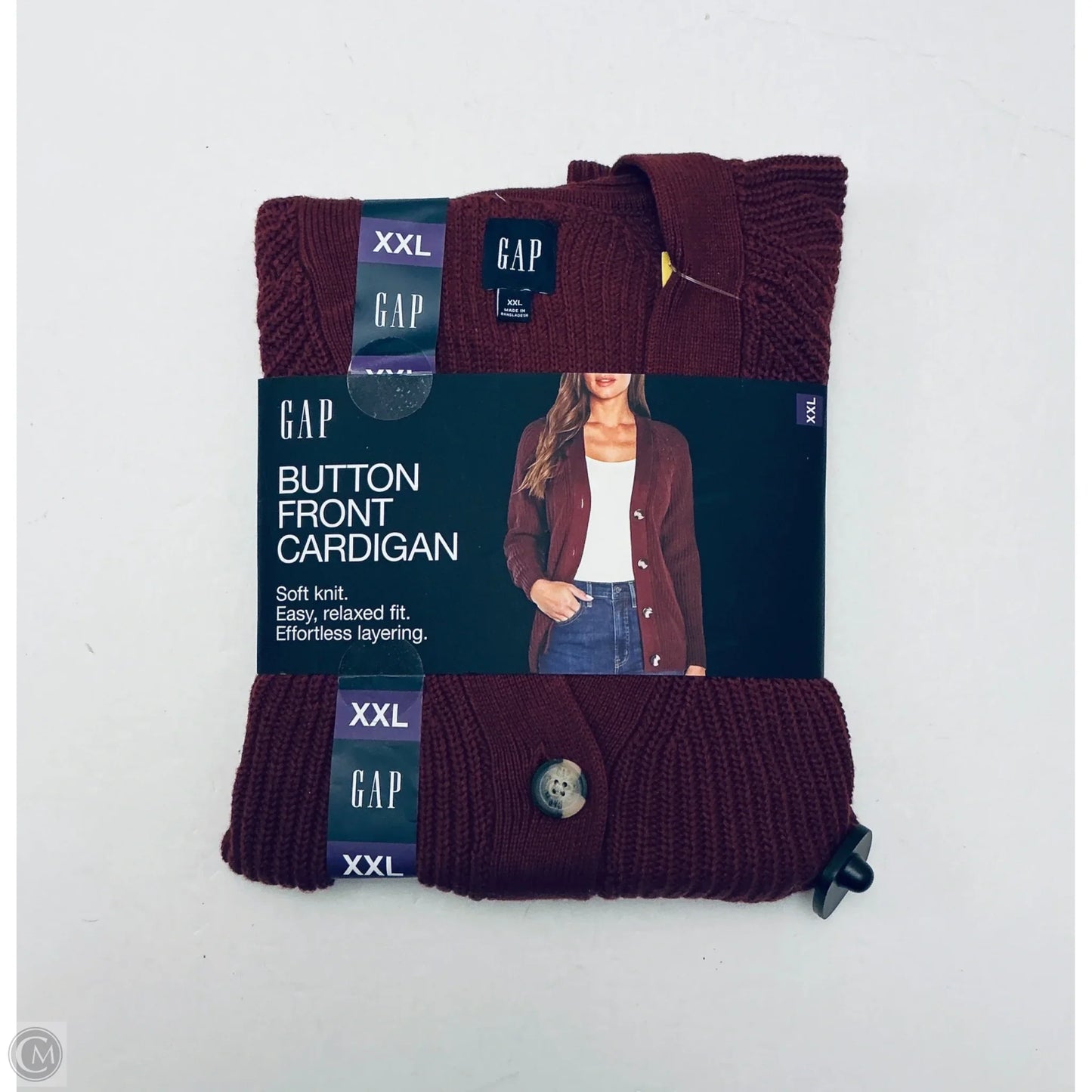Sweater Cardigan By Gap In Maroon, Size: Xxl